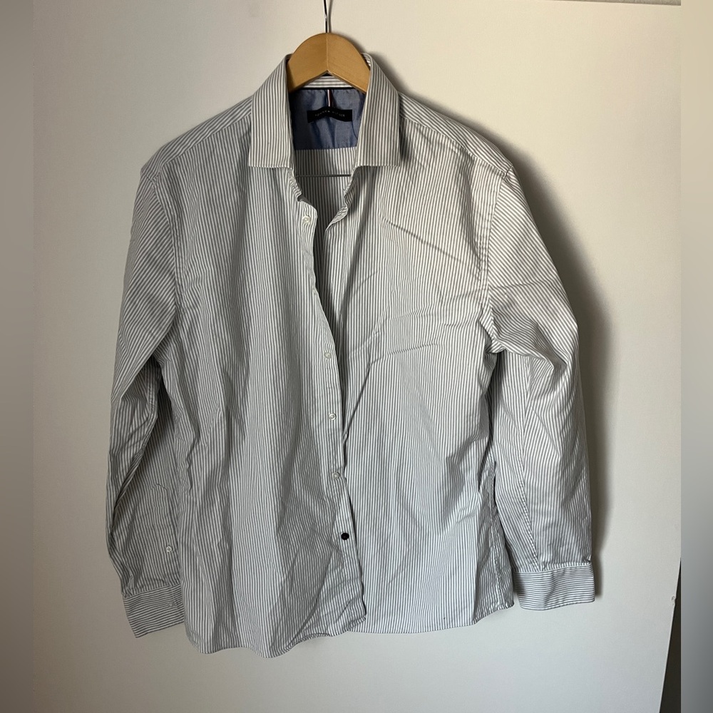 Tommy Hilfiger Men's Blue Striped Shirt Jacket 100% Cotton